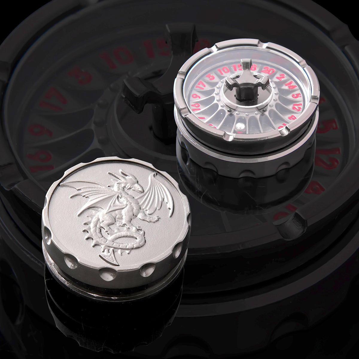 Forged Dragon D20 Spinner Dice | Heavyweight Metal RPG Dice