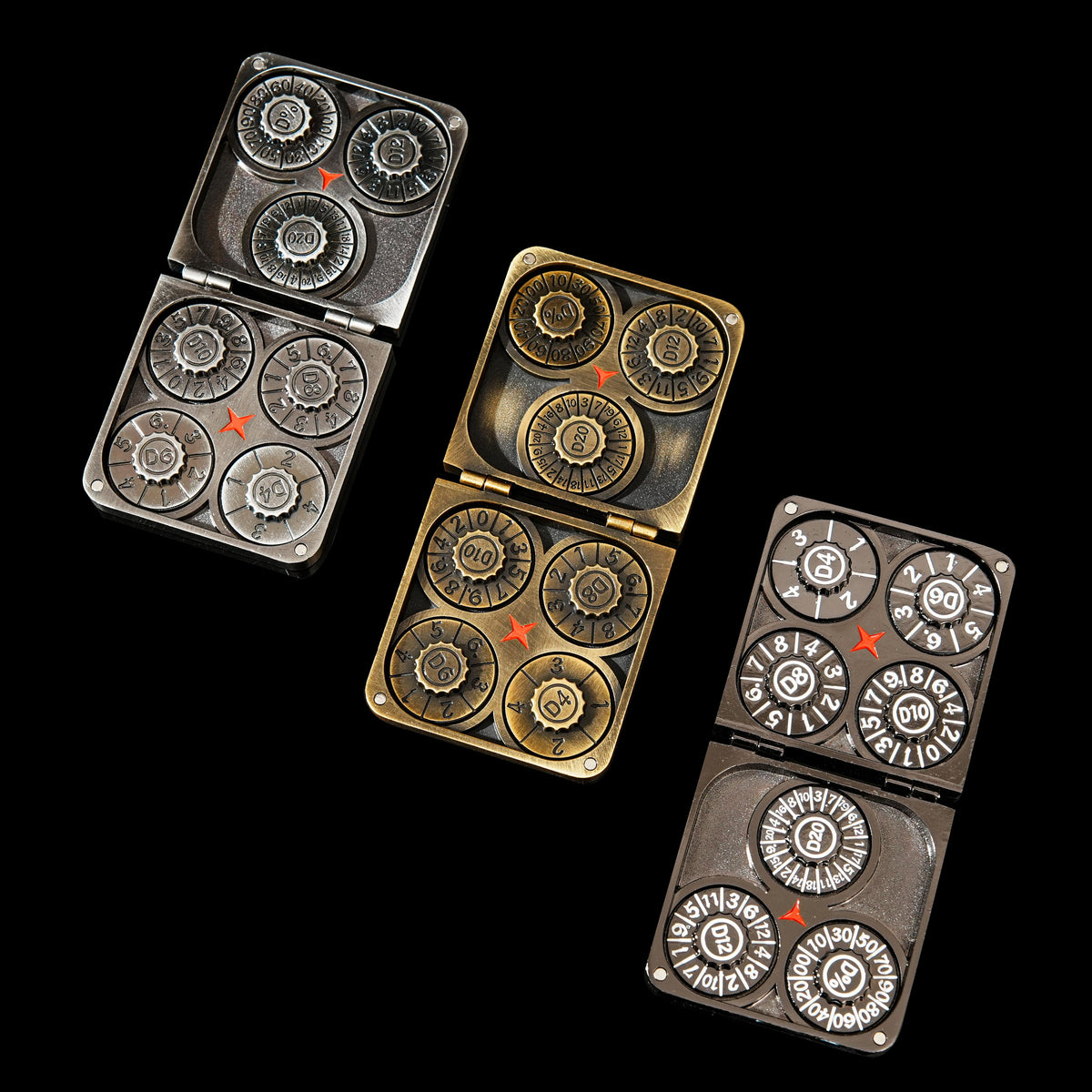 7-in-1 Foldable Dragon Spinner DND Metal Dice Set – Pocket-Sized & Durable with Full D4-D20 Range – Excellent Gift for Christmas and New Year & TTRPG Lovers