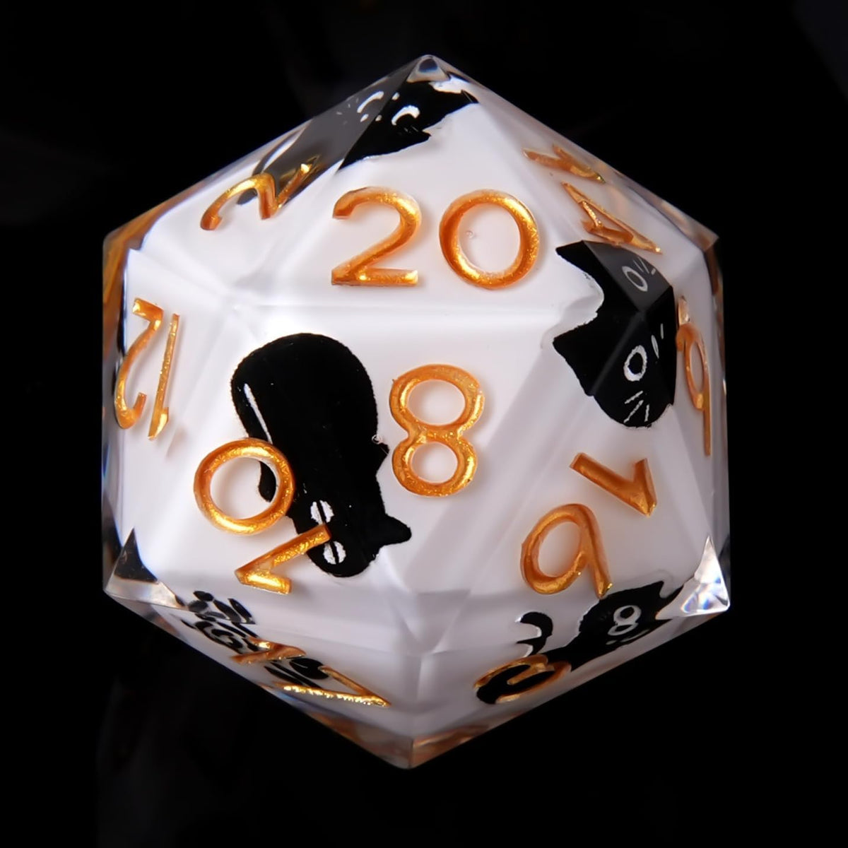Black Cat Dice-in-Dice Resin Set – 7PCS Premium Polyhedral Dice for DND & TTRPG | Collector-Grade Gift for Cat Lovers